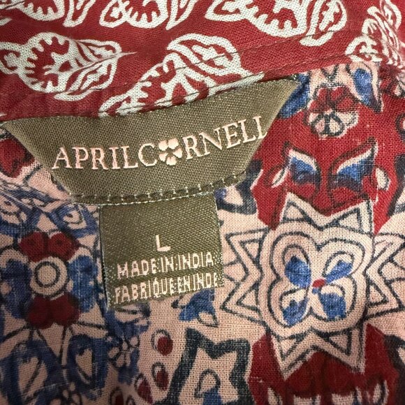 April Cornell Women's Sleeveless Floral Maxi Dress Large Bohemian Country - Picture 3 of 12